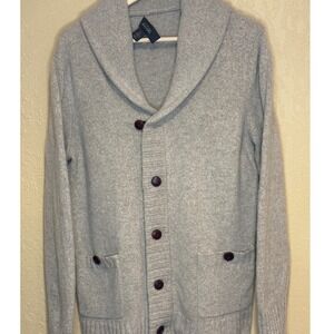 Tasso Elba Lambswool Blend Cardigan Sweater Grandpa Beige Tan Men's‎ Medium